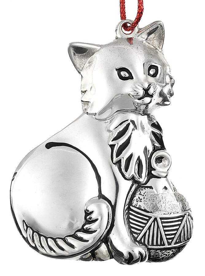 Gorham Ornaments Cat With Ornament  - No Box by Gorham Silver-1