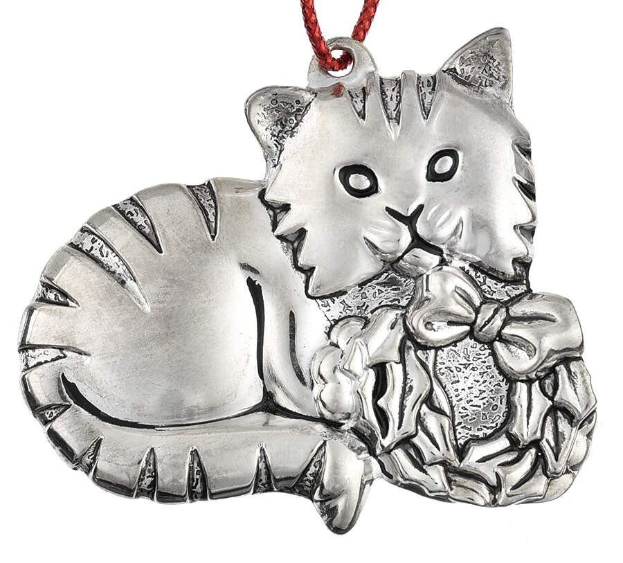 Gorham Ornaments Cat With Wreath  - No Box by Gorham Silver-1