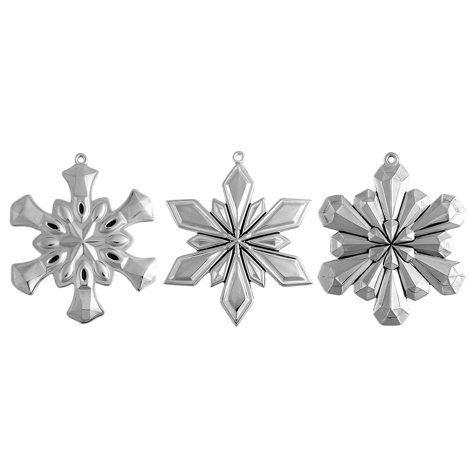 Gorham Ornaments Set Of 3 Snowflakes-Silverplate - Boxed by Gorham Silver-1