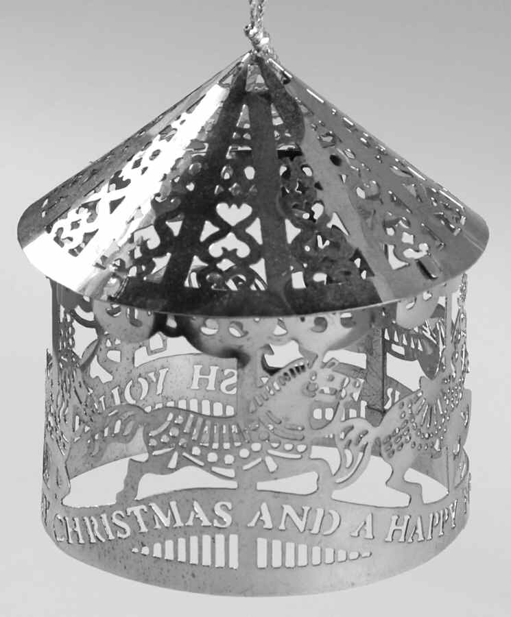 Pierced Christmas Ornament Carousel - Boxed by Gorham Silver-1