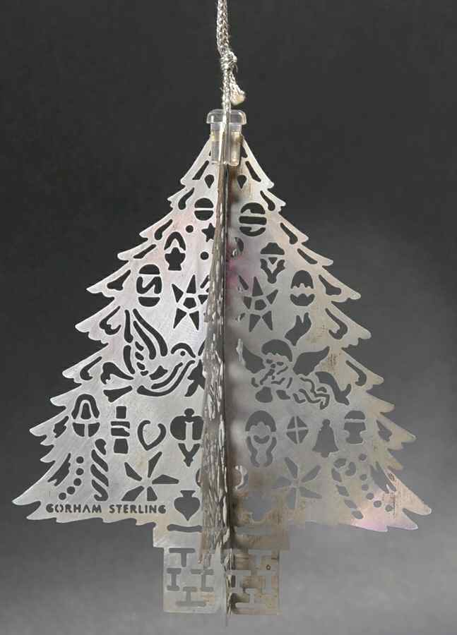 Pierced Christmas Ornament Christmas Tree - Boxed by Gorham Silver-1