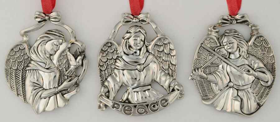 Gorham Ornaments Angels-Set Of 3-Peace - No Box by Gorham Silver-1