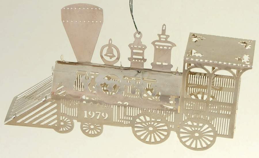 Pierced Christmas Ornament Steam Engine - No Box by Gorham Silver-1