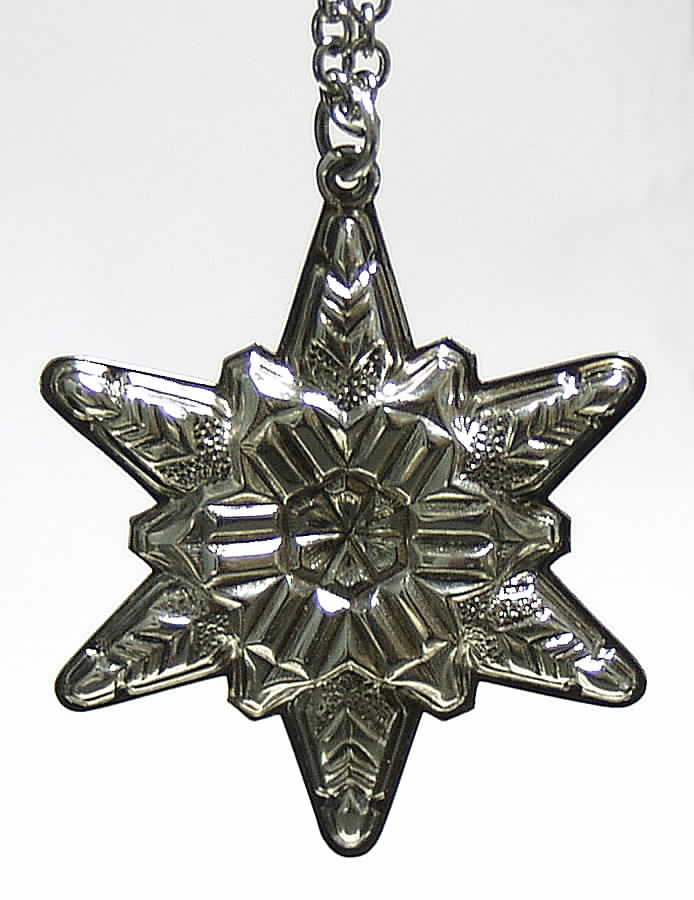 Snowflake Medallion Snowflake With Chain - With Box by Gorham Silver-1