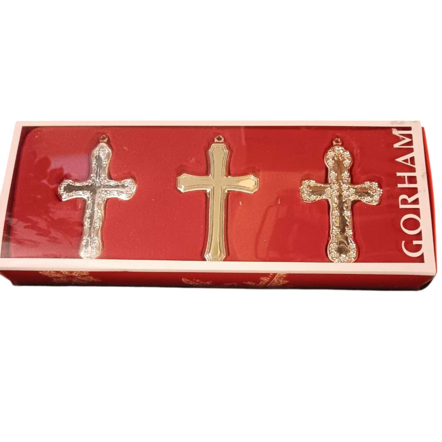 Silverplate Ornaments Cross-Set Of 3 - No Box by Gorham Silver-1