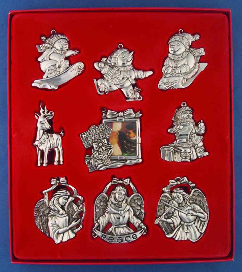 Silverplate Ornaments Set Of 9 Assorted Ornaments - No Box by Gorham Silver-1