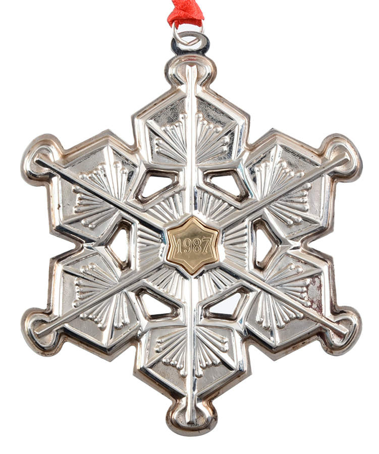 Snowflake Ornament 1987-Sterling Snowflake - Boxed by Gorham Silver-1
