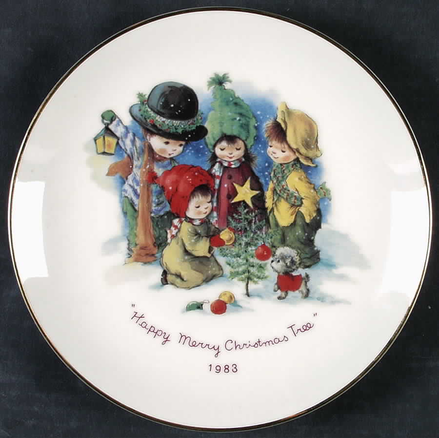 Moppets Christmas Plate Merry Christmas - No Box by Gorham-1