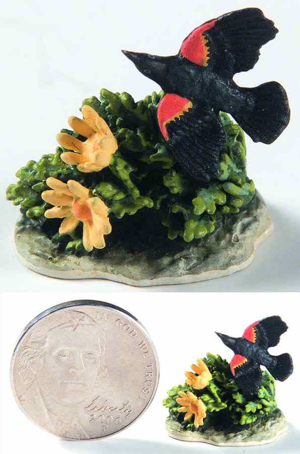 Wildlife Miniature Red-Winged Blackbird - Boxed by Goebel-1