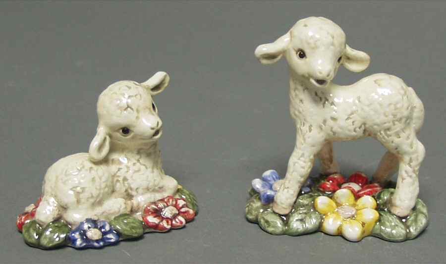 Easter Figurine-Goebel Easter Lamb-Set Of 2 - Boxed by Goebel-1