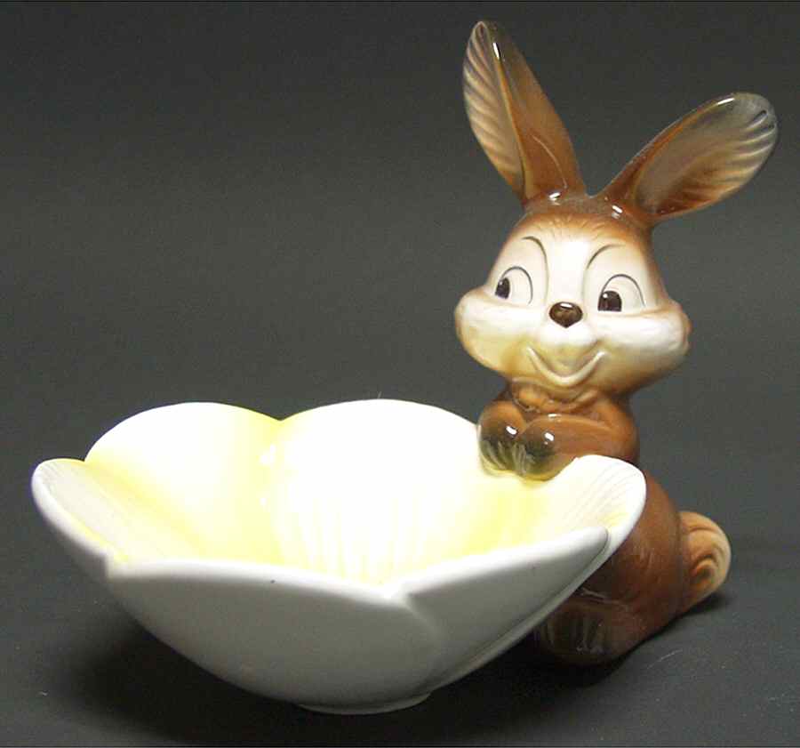 Easter Figurine-Goebel Rabbit With Sunflower Bowl - No Box by Goebel-1