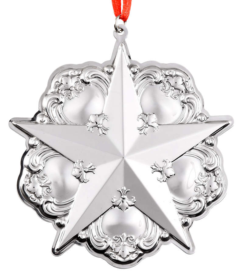 STERLING STAR ORNAMENT 2000 Chantilly Star-Ross Simmos Exclusiv - Boxed by Gorham Silver-1