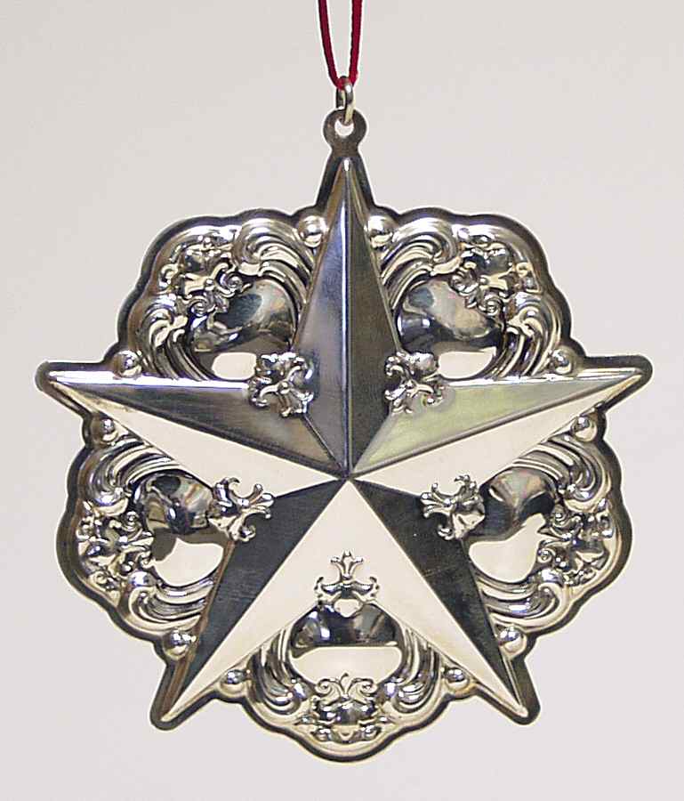 STERLING STAR ORNAMENT 2001 Chantilly Star - Boxed by Gorham Silver-1