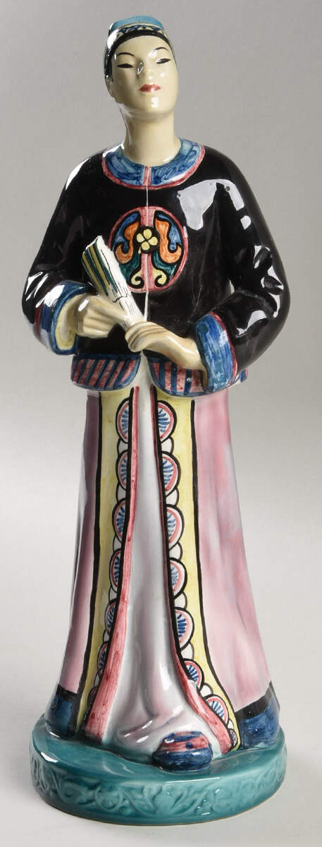 Goldscheider Figurines Man With Fan - No Box by Goldscheider-1