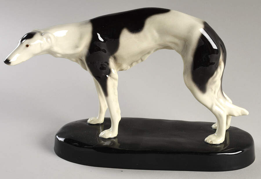 Goldscheider Figurines Greyhound Standing-Gemignani - No Box by Goldscheider-1
