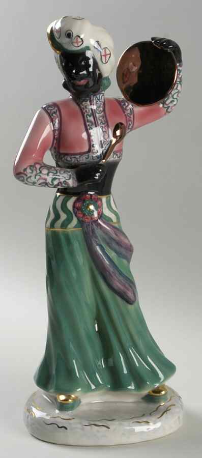 Goldscheider Figurines Black Moor With Drum - No Box by Goldscheider-1