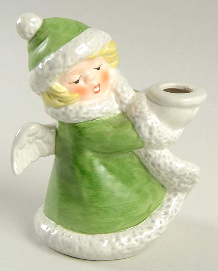 Christmas Figurines & Giftware Angel Candleholder Green - No Box by Goebel-1