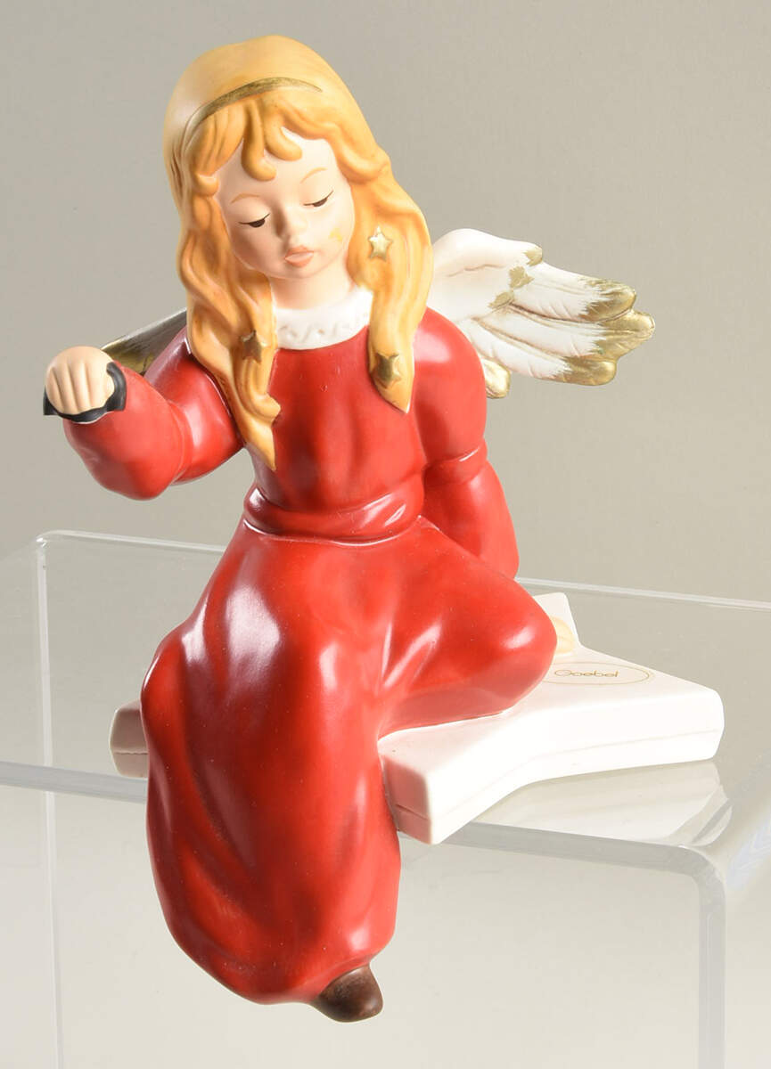 Christmas Figurines & Giftware Shelf Sitter Angel Red - No Box by Goebel-1