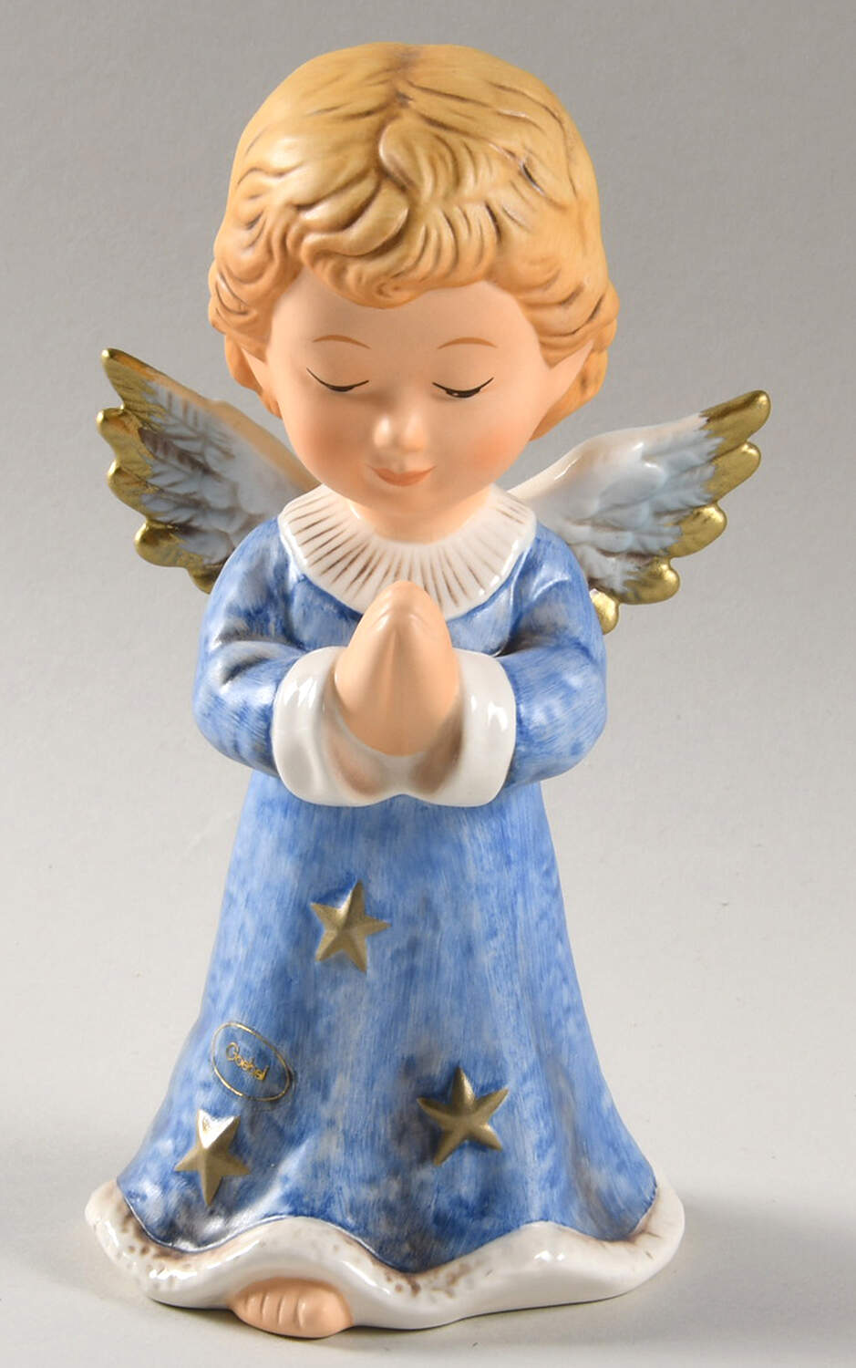 Christmas Figurines & Giftware Angel Praying - Blue/Stars - Boxed by Goebel-1