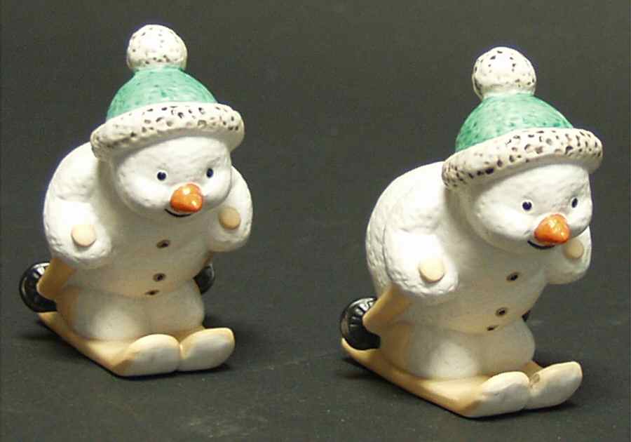 Christmas Figurines & Giftware Skiing Snowman-Set Of 2 - No Box 60 by Goebel-1