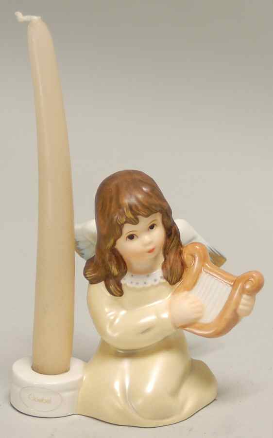 Christmas Figurines & Giftware Angel With Harp Candleholder - Boxed by Goebel-1