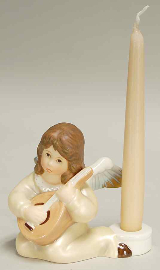 Christmas Figurines & Giftware Angel With Mandolin Candleholder - No Box by Goebel-1