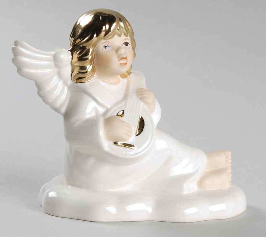 Christmas Figurines & Giftware Angel With Mandolin-White - No Box by Goebel-1