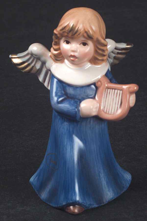 Christmas Figurines & Giftware Angel With Harp-Blue - No Box by Goebel-1