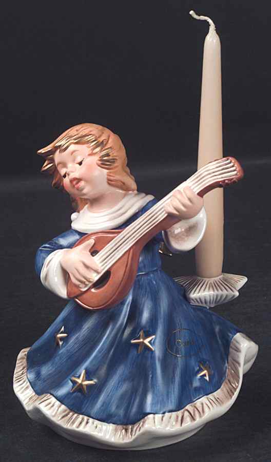 Christmas Figurines & Giftware Angel With Mandolin-Blue - No Box by Goebel-1