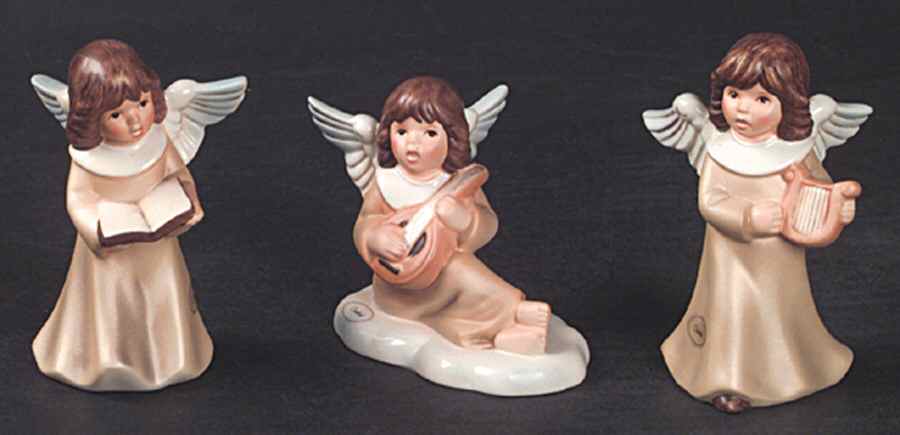 Christmas Figurines & Giftware Set Of 3 Angels-Champagne - Boxed by Goebel-1