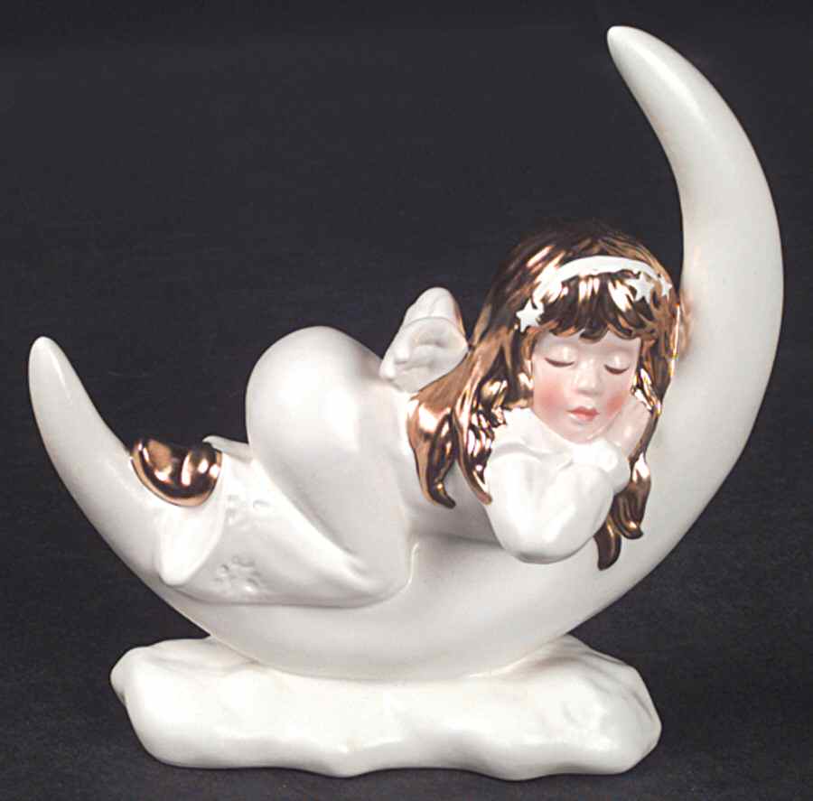 Christmas Figurines & Giftware Angel Lying On Moon - No Box by Goebel-1
