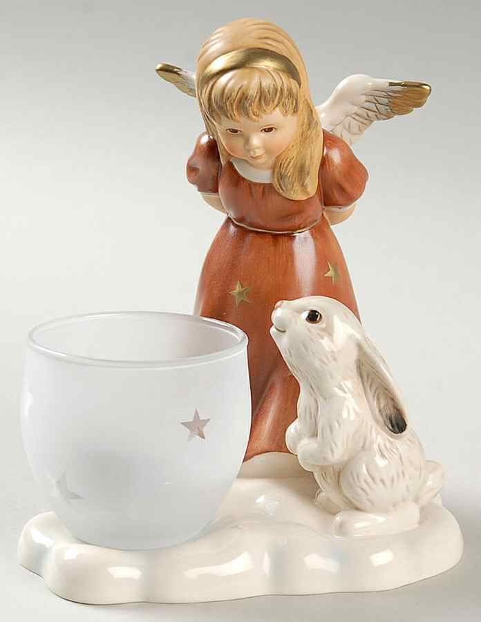 Christmas Figurines & Giftware Angel W/ Rabbit-Candleholder - No Box by Goebel-1