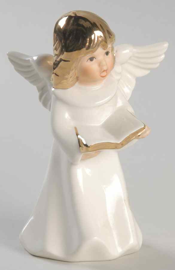 Christmas Figurines & Giftware Angel With Book-White/Gold - No Box by Goebel-1