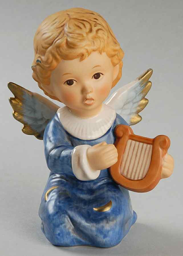 Christmas Figurines & Giftware Angel Kneeling Playing Harp - No Box by Goebel-1