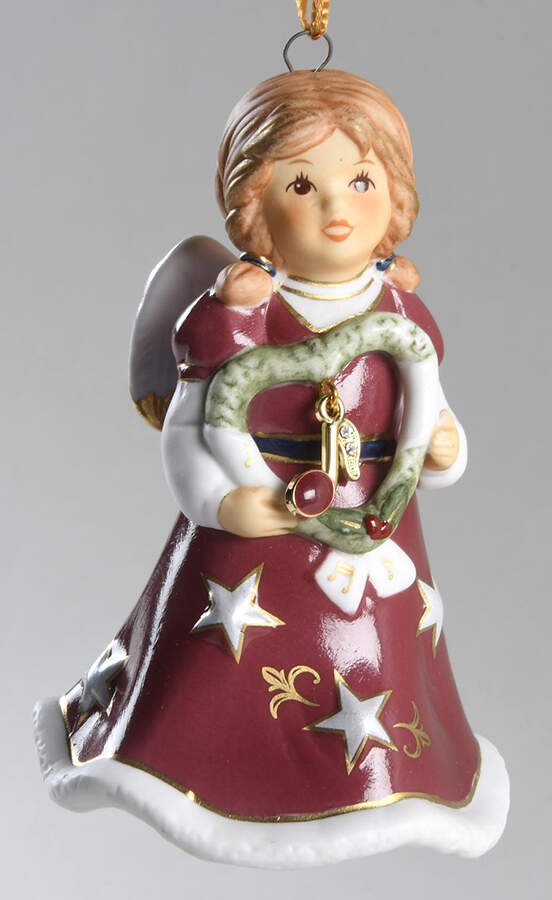 Angel Christmas Bell Angel With Heart Wreath - Boxed by Goebel-1