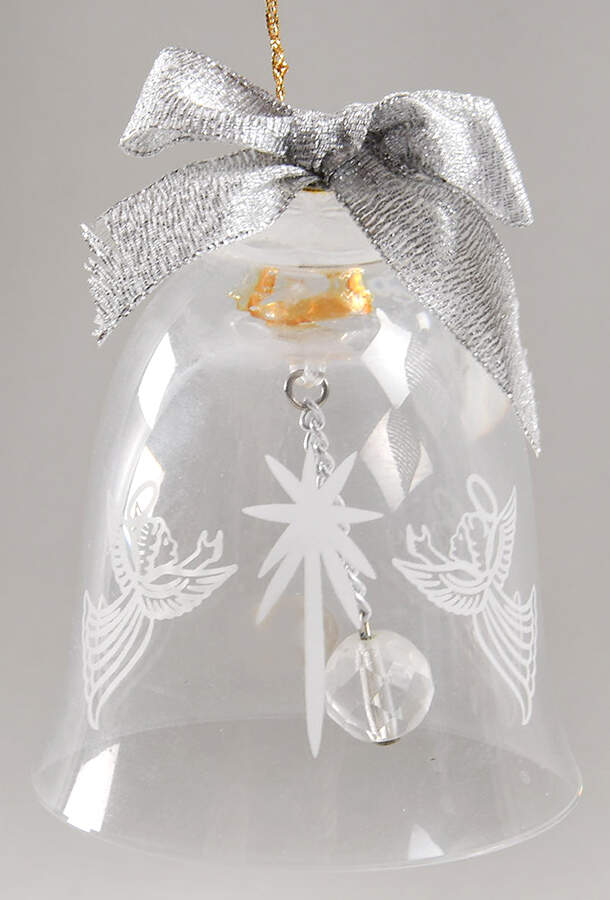 Goebel Christmas Ornament Clear-Frosted Angels & Star - No Box by Goebel-1