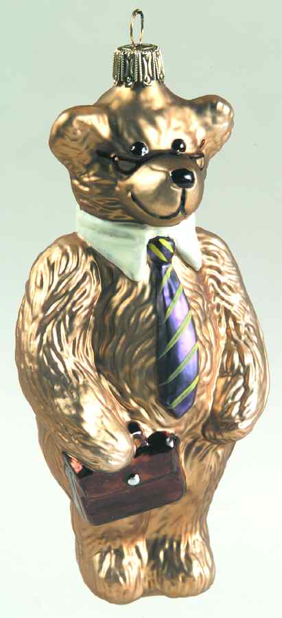 Goebel Christmas Ornament Business Bear-Blown Glass - No Box by Goebel-1