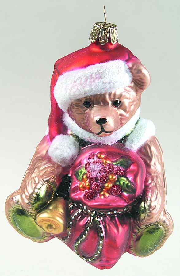 Goebel Christmas Ornament Holiday Santa Bear-Blown Glass - No Box by Goebel-1