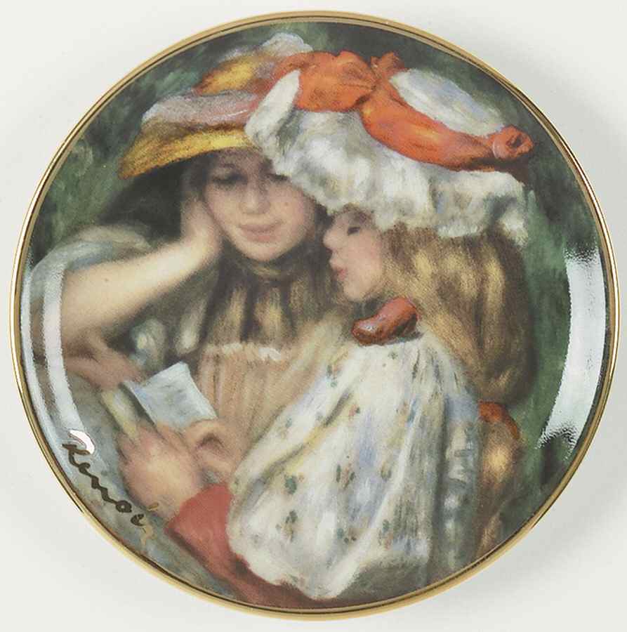 Artis Orbis-Renoir Two Girls Reading-Mini Plate - No Box by Goebel-1