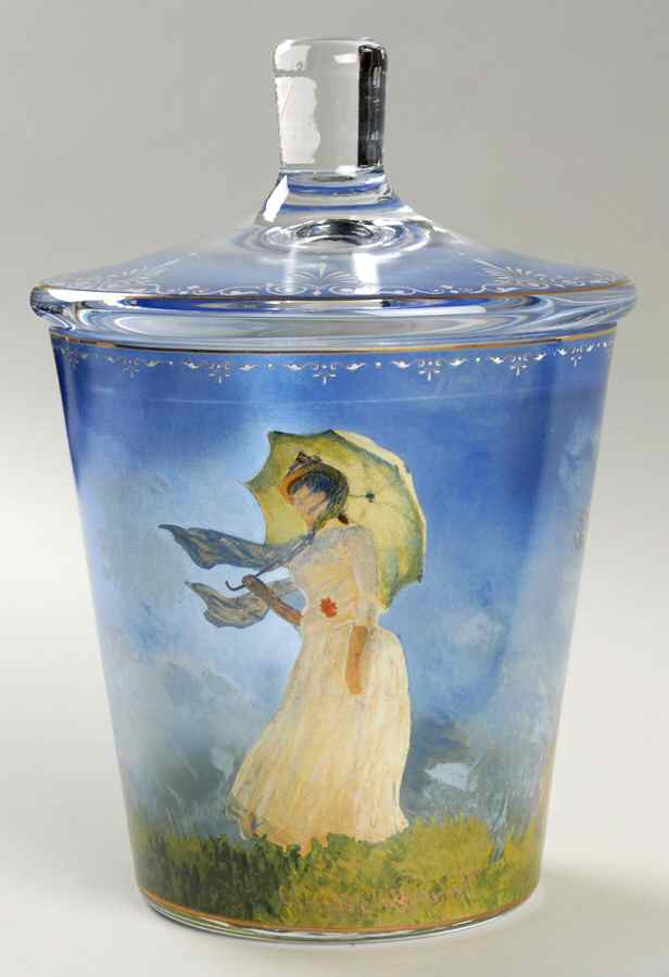 Artis Orbis-Monet Madame Monet/Woman-Umbrella Glass Box - No Box by Goebel-1
