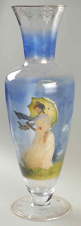 Artis Orbis-Monet Madame Monet/Woman-Umbrella Glass Vase - Boxed by Goebel-1