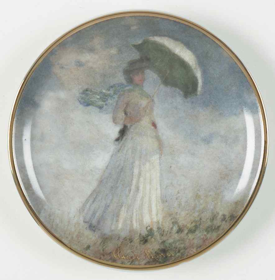 Artis Orbis-Monet Woman Under Umbrella-Mini Plate - Boxed by Goebel-1