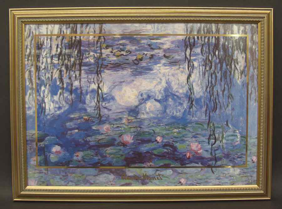 Artis Orbis-Monet Evening Flowers & Willow-Picture - Boxed by Goebel-1