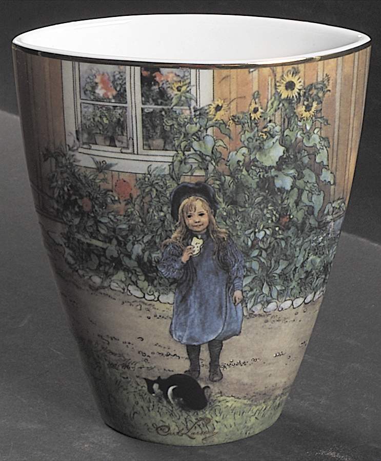 Artis Orbis-Larsson Brita With Cat-Vase - Boxed by Goebel-1