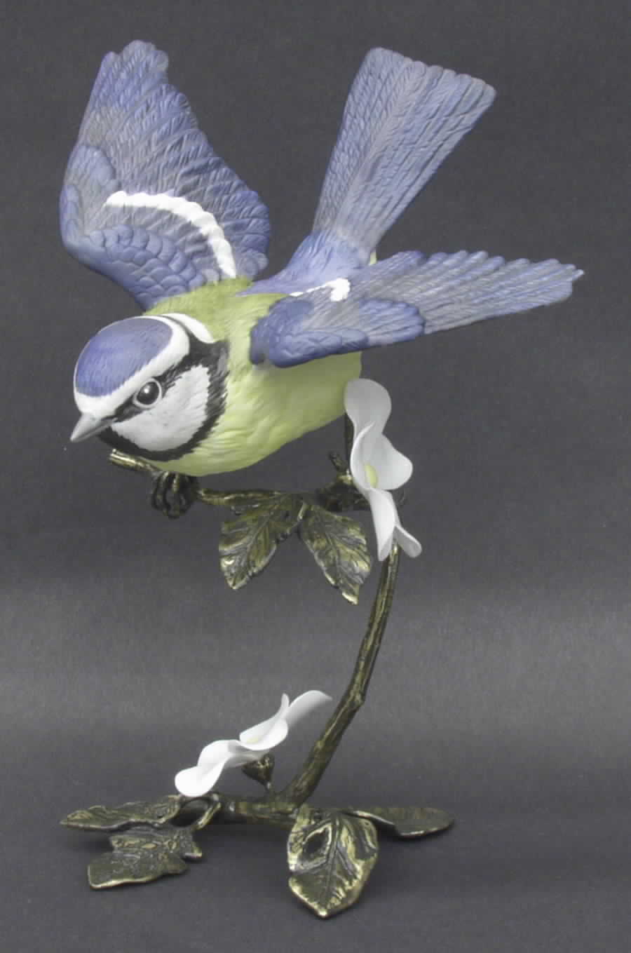 Bronze Bird Figurines Blue Titmouse - No Box by Goebel-1