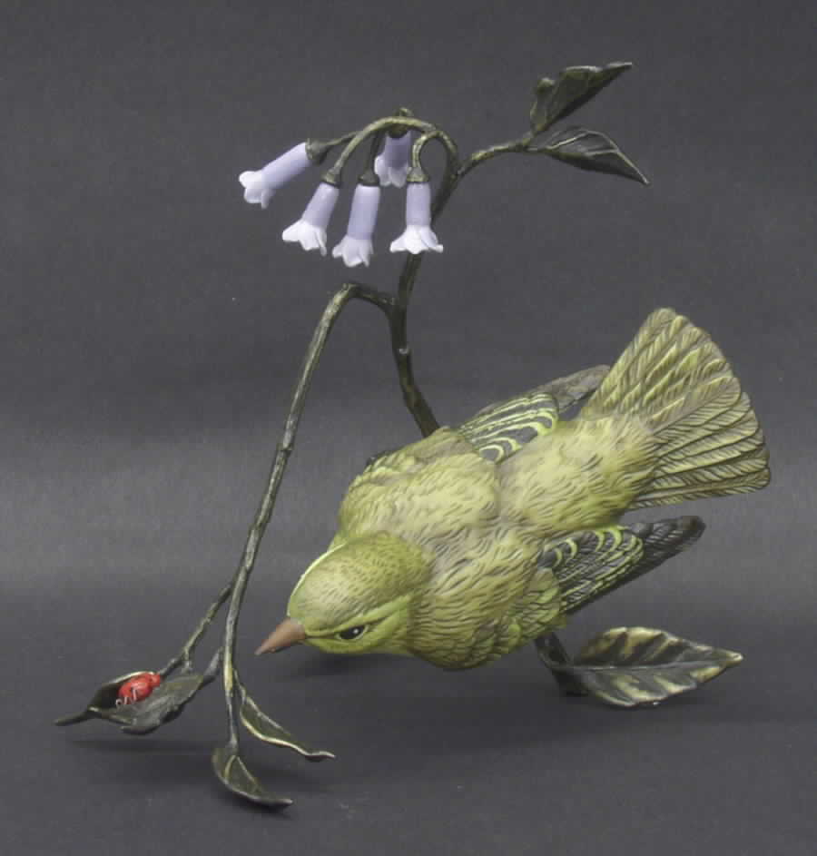 Bronze Bird Figurines Wood Warbler - No Box by Goebel-1