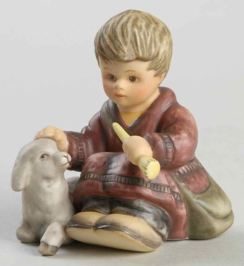 Berta Hummel Miniature Nativity Shepherd Boy Sitting W/Lamb - No Box by Goebel-1