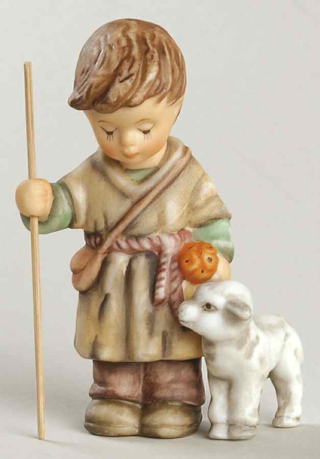 Berta Hummel Miniature Nativity Shepherd Boy Standing W/Lamb - No Box by Goebel-1