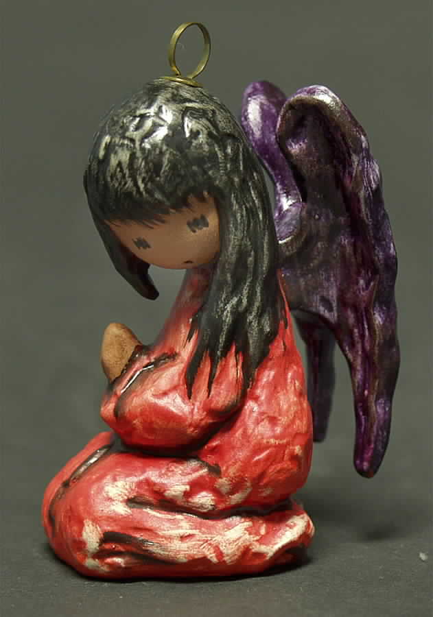 Degrazia Annual Ornament Christmas Prayer-Red Angel - Boxed by Goebel-1