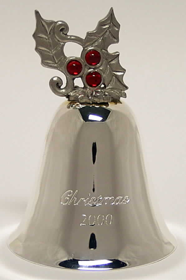 Annual Silverplate Bell 2000-Holly Bell - No Box by Gorham Silver-1